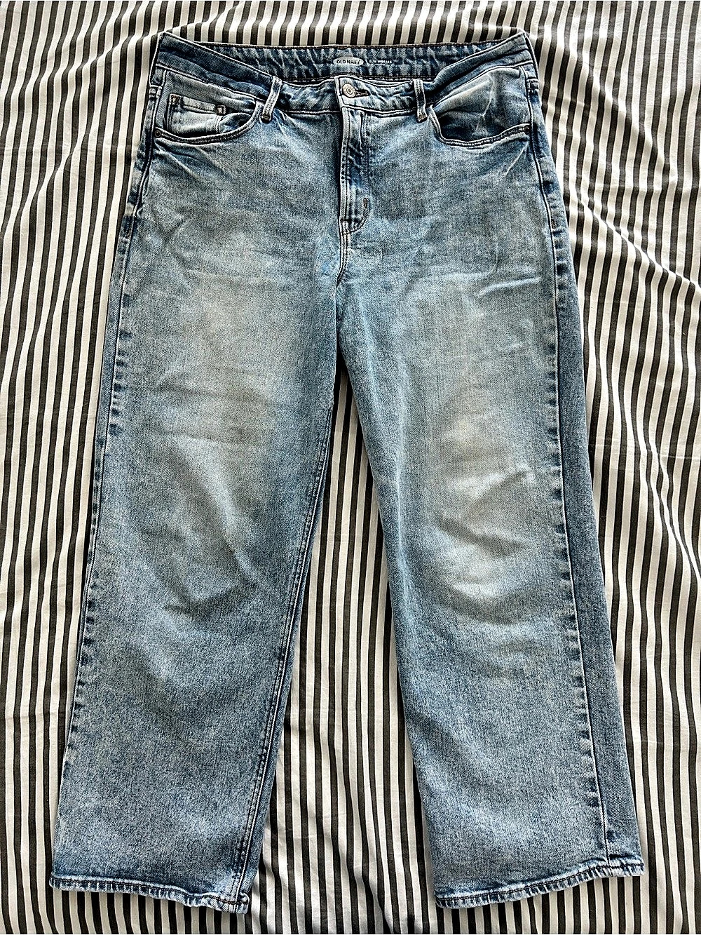 Old Navy High-Waisted Slim Wide-Leg Jeans Blue Waist 10
